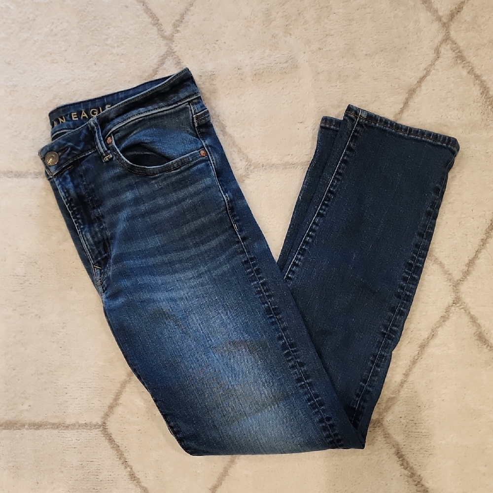 American Eagle Dark Wash Denim Mens Slim Straught 33x32
